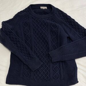 J.Crew Navy Blue Cable Knit Sweater